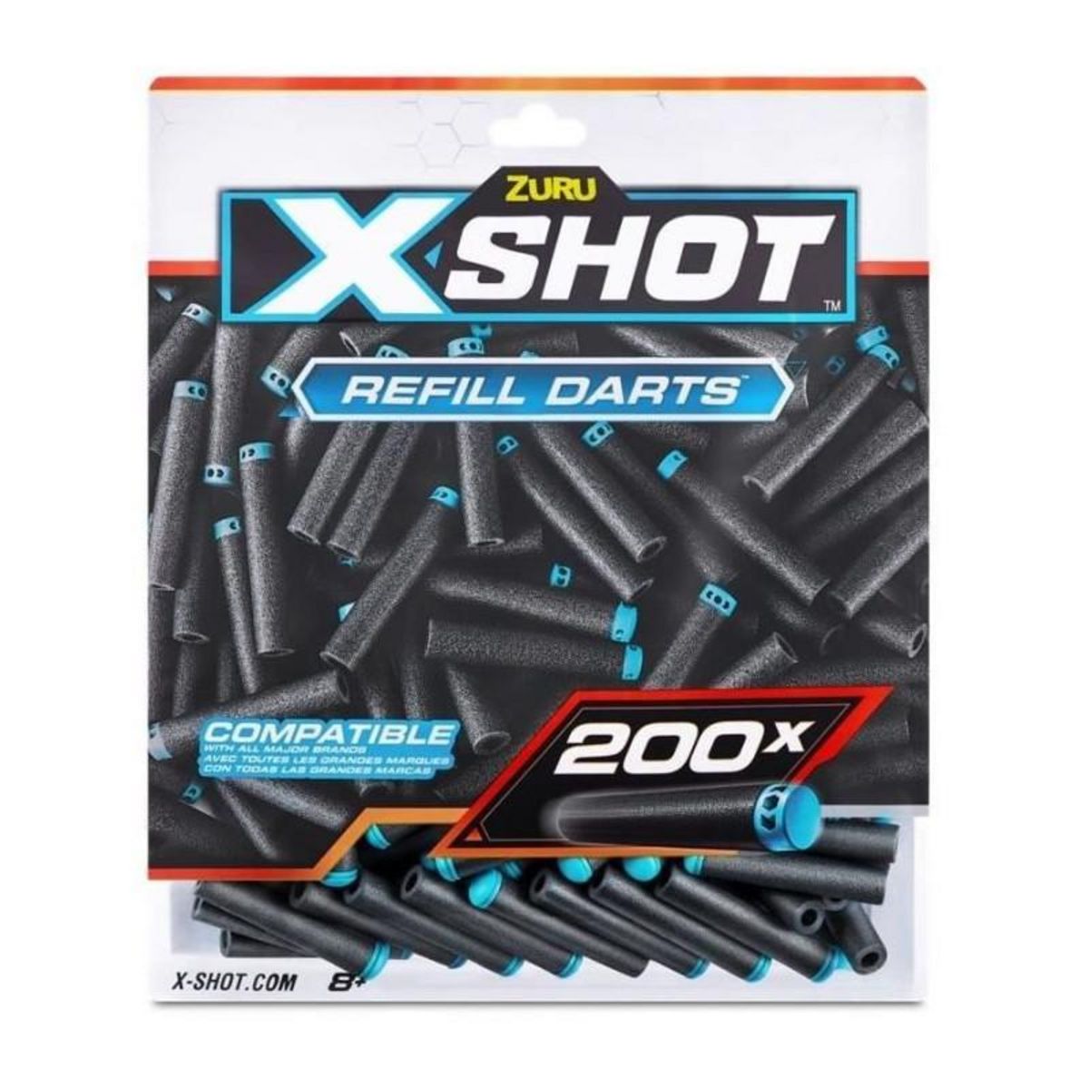 ZURU Fléchettes X-Shot Zuru Pack de 200 fléchettes multicolore