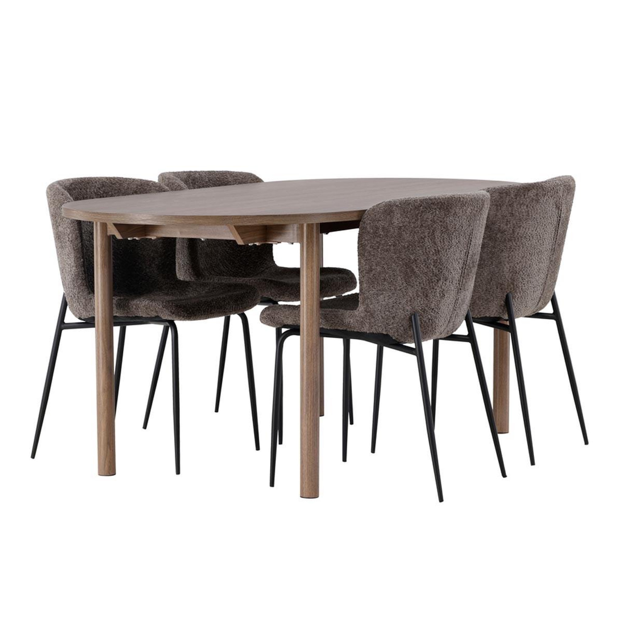 Paris Prix Ensemble table à manger & 4 chaises  andy & modesto  180cm naturel & marron