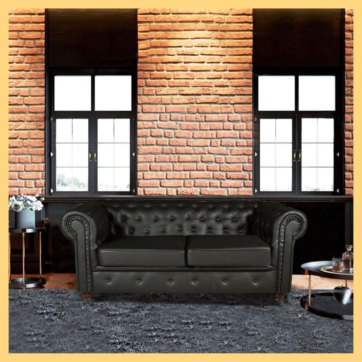 Canapé capitonné 2 places CHESTERFIELD