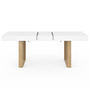 Voir la diapositive 3 : ID MARKET Table à manger extensible rectangle PHOENIX 4-8 personnes blanc pieds bois 160-200 cm