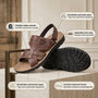 Voir la diapositive 4 : OZABI OZABI Sandales Homme Confort Semelle Souple Antiderapante Scratch 39-45