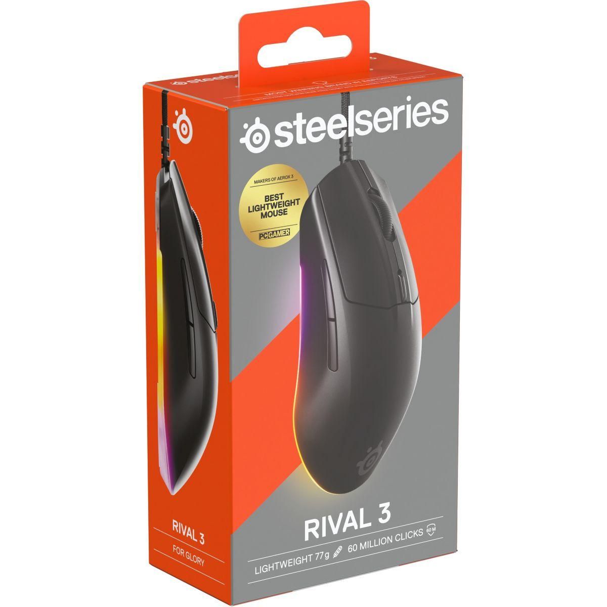 STEEL SERIES Souris Gamer Filaire Rival 3 Gen 2 Noir