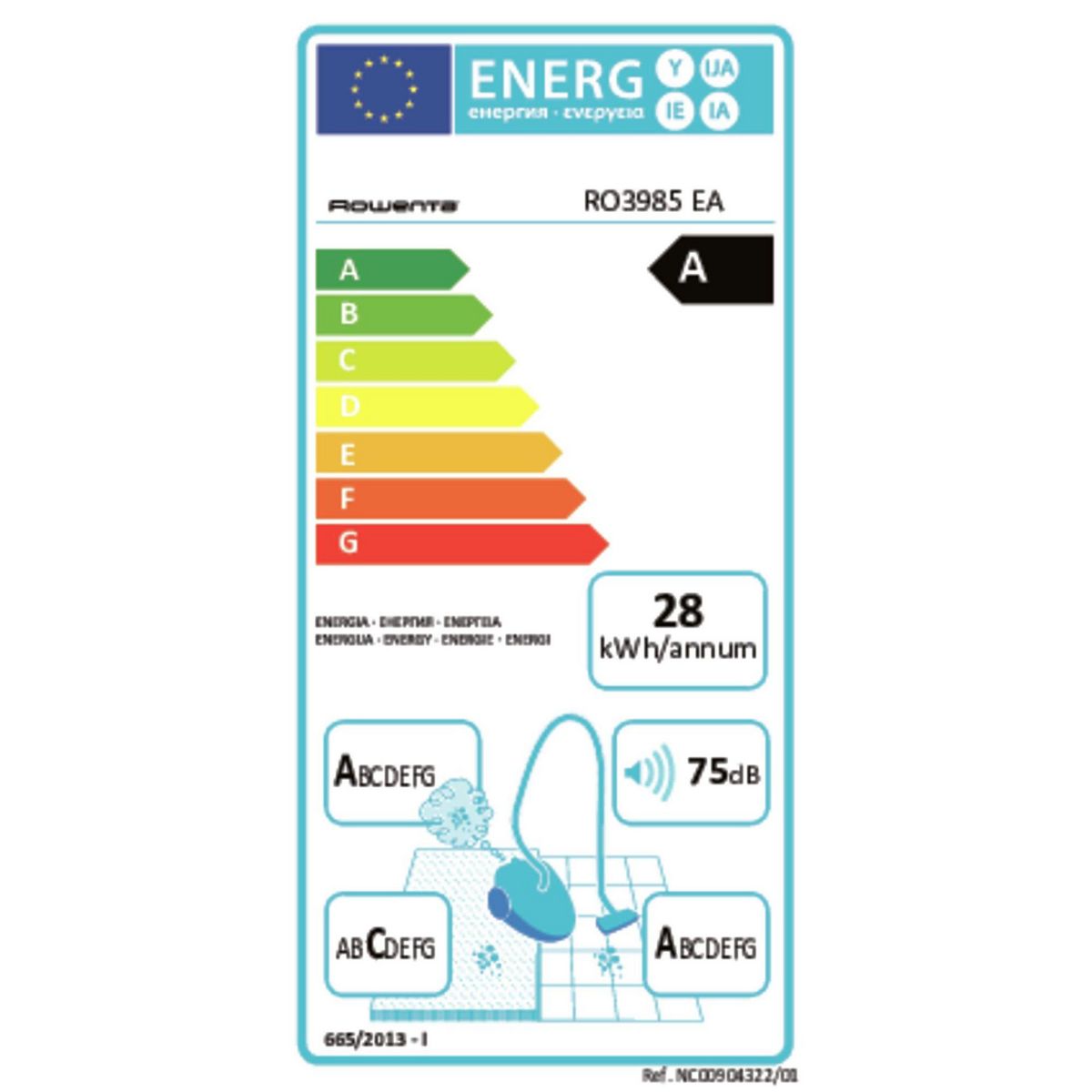 ROWENTA Aspirateur traineau aaca 75db noir - ro3985ea