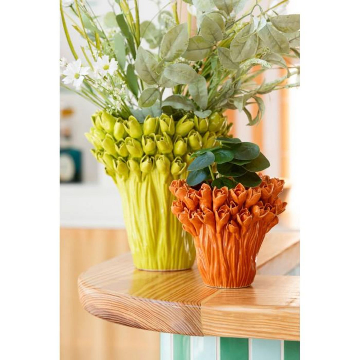 Paris Prix Vase Déco en Grès  Ambrosia  43cm Vert