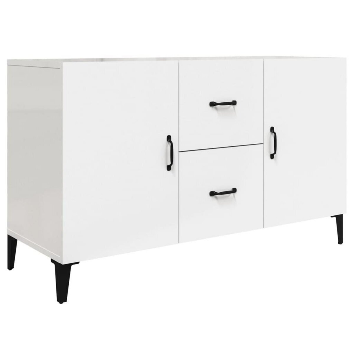 VIDAXL Buffet blanc brillant 100x36x60 cm bois d'ingenierie