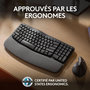 Voir la diapositive 5 : Logitech Clavier sans fil Wave Keys ergonomique +  repose poignets