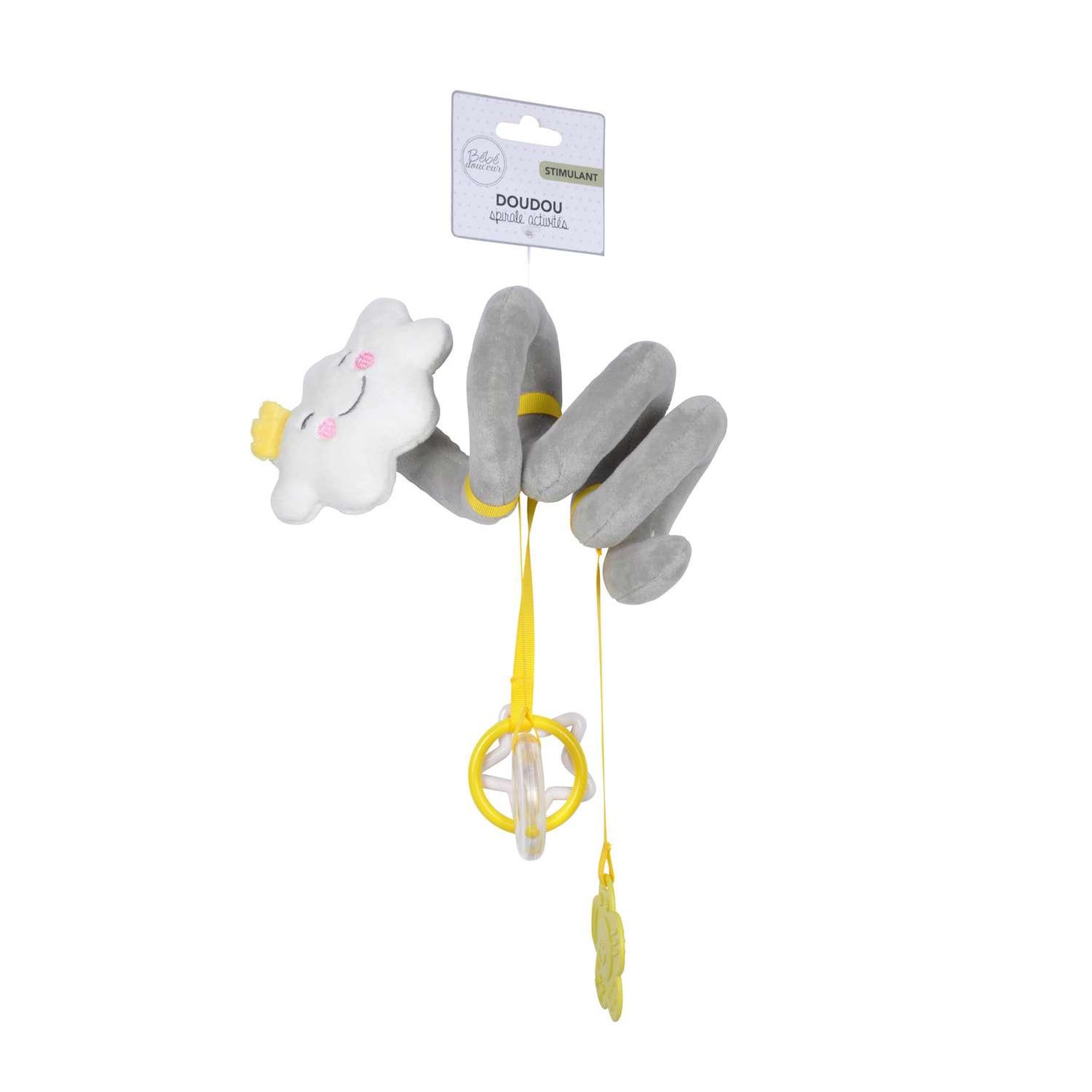 Voir la diapositive 2 : BEBE DOUCEUR Peluche spirale d'activités - nuage