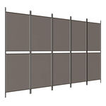 VIDAXL Cloison de separation 5 panneaux Anthracite 250x220 cm Tissu