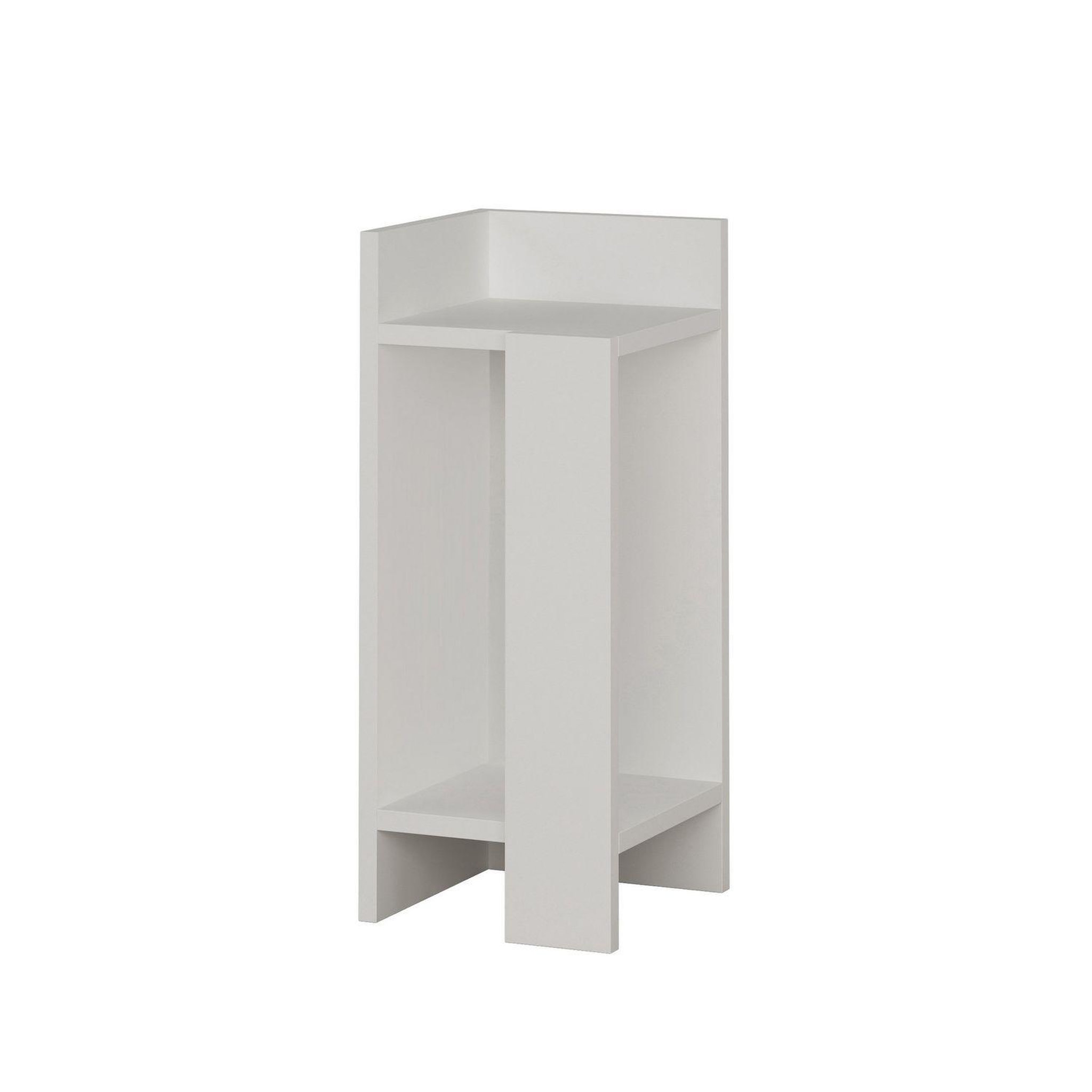 TOILINUX Table de chevet Elos gauche. Coloris disponibles : Marron, Beige, Blanc