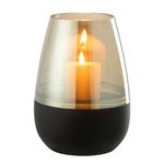 Paris Prix Photophore Déco en Verre  Lignes  26cm Noir & Or