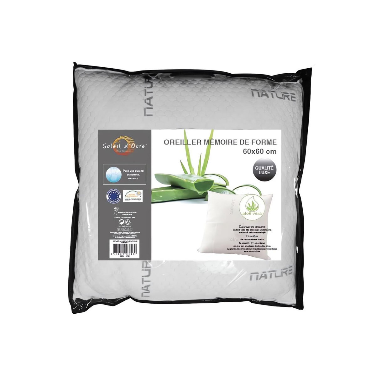 SOLEIL D'OCRE Oreiller mémoire de forme par Soleil d'ocre, avec poche luxe