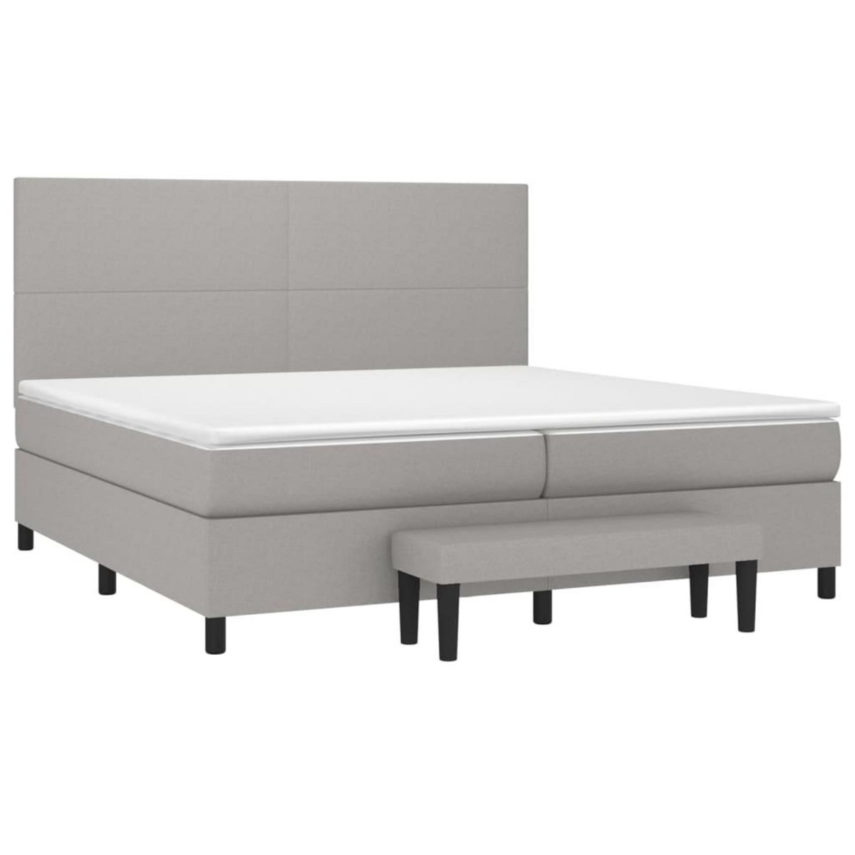 VIDAXL Sommier a lattes de lit avec matelas Gris clair 200x200cm Tissu