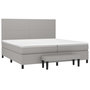 Voir la diapositive 3 : VIDAXL Sommier a lattes de lit avec matelas Gris clair 200x200cm Tissu