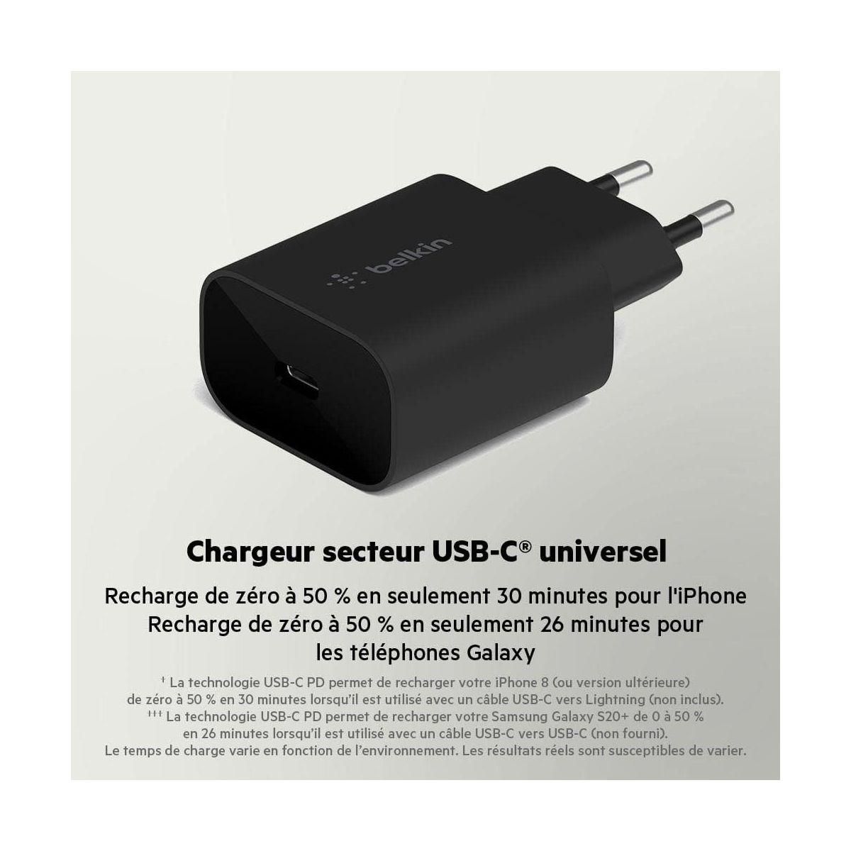 Belkin Chargeur USB-C 25W Noir