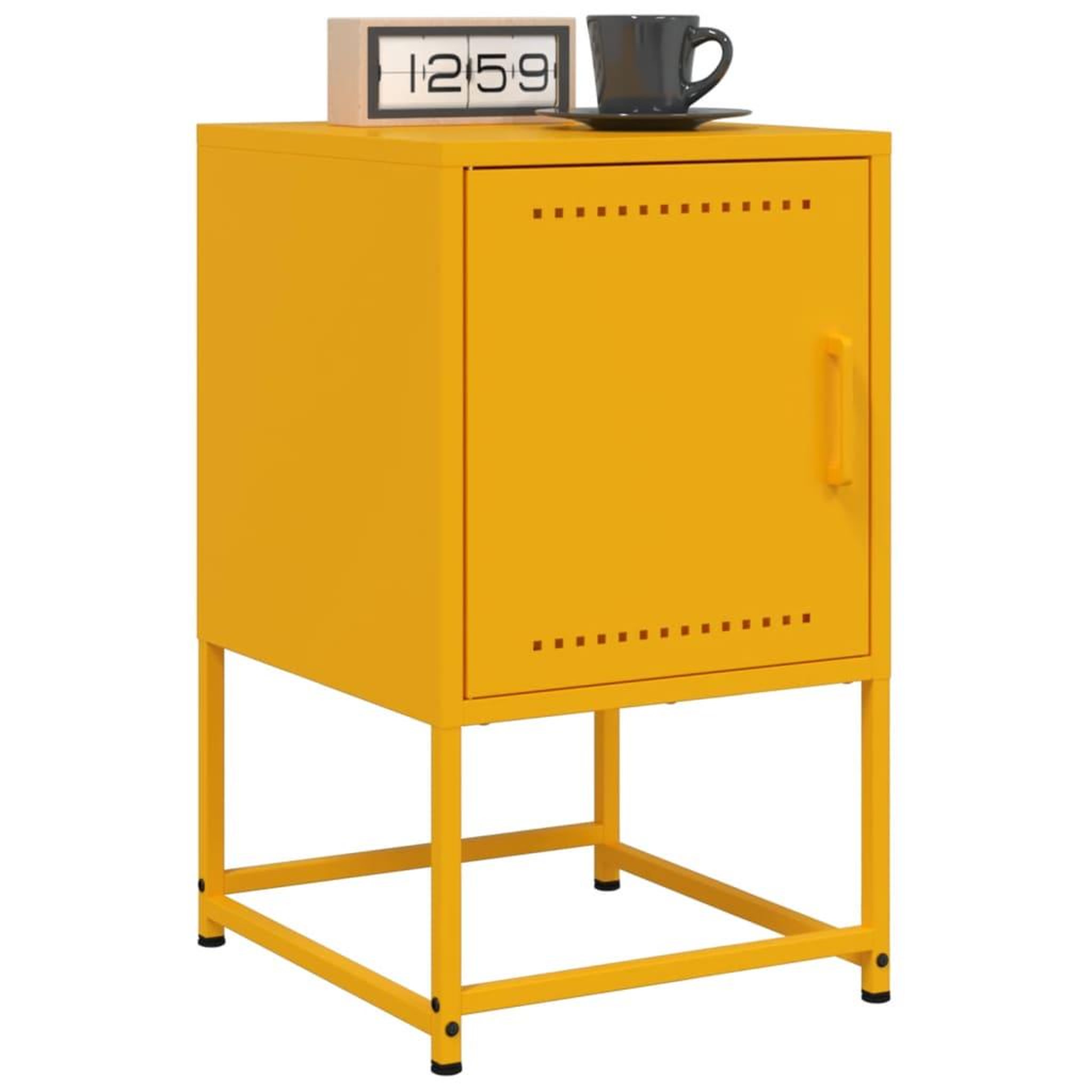 Voir la diapositive 5 : VIDAXL Table de chevet jaune moutarde 36x39x60,5 cm acier