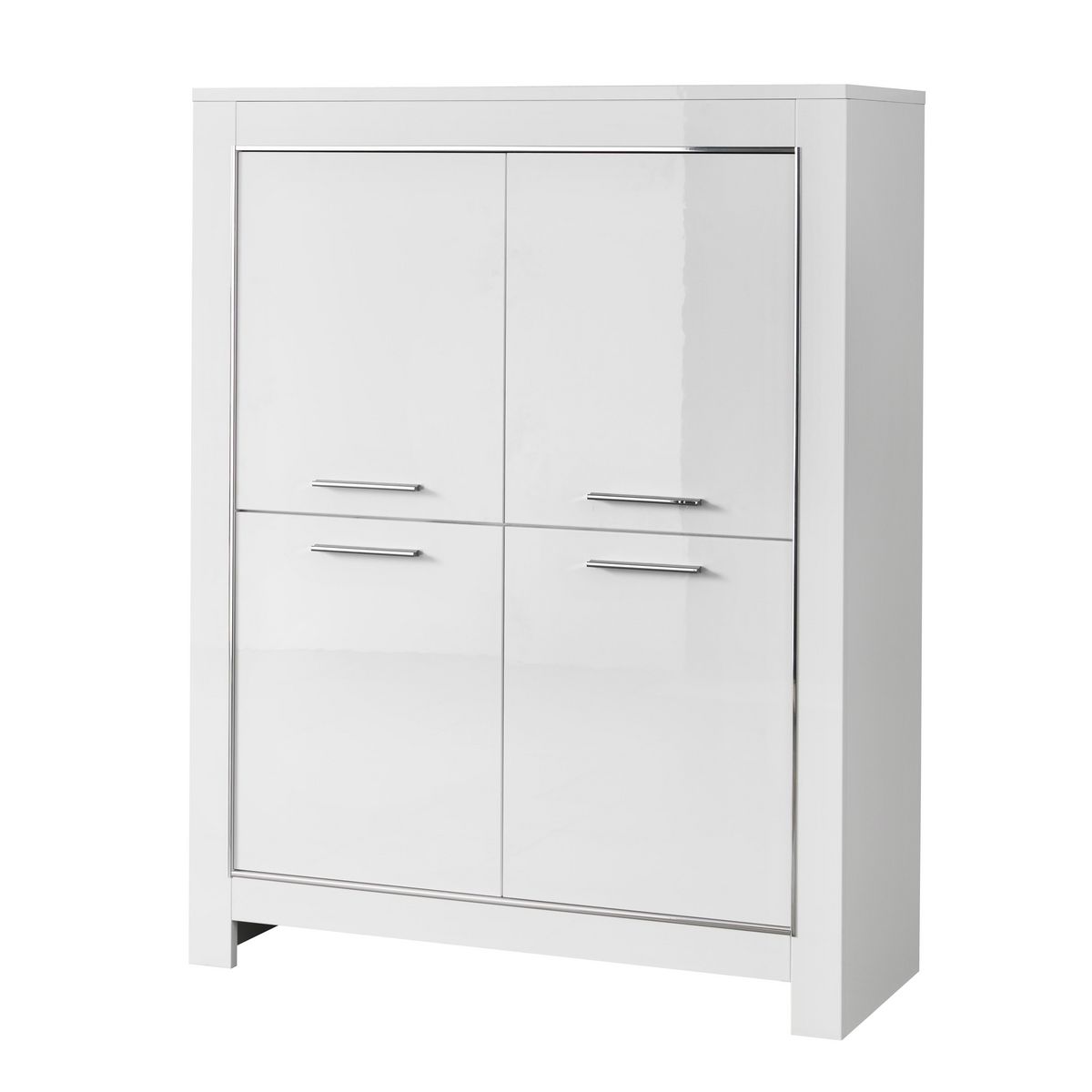 Meuble bar design 4 portes laqué brillant L112cm MILANO