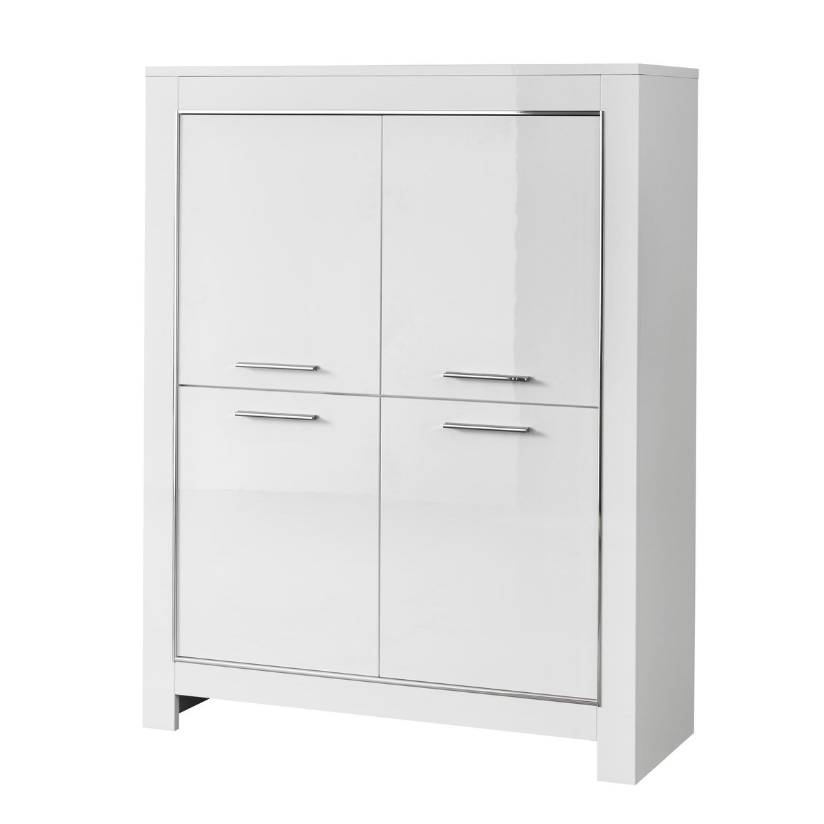 Meuble bar design 4 portes laqué brillant L112cm MILANO