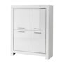 Voir la diapositive 2 : Meuble bar design 4 portes laqué brillant L112cm MILANO