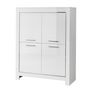 Voir la diapositive 2 : Meuble bar design 4 portes laqué brillant L112cm MILANO