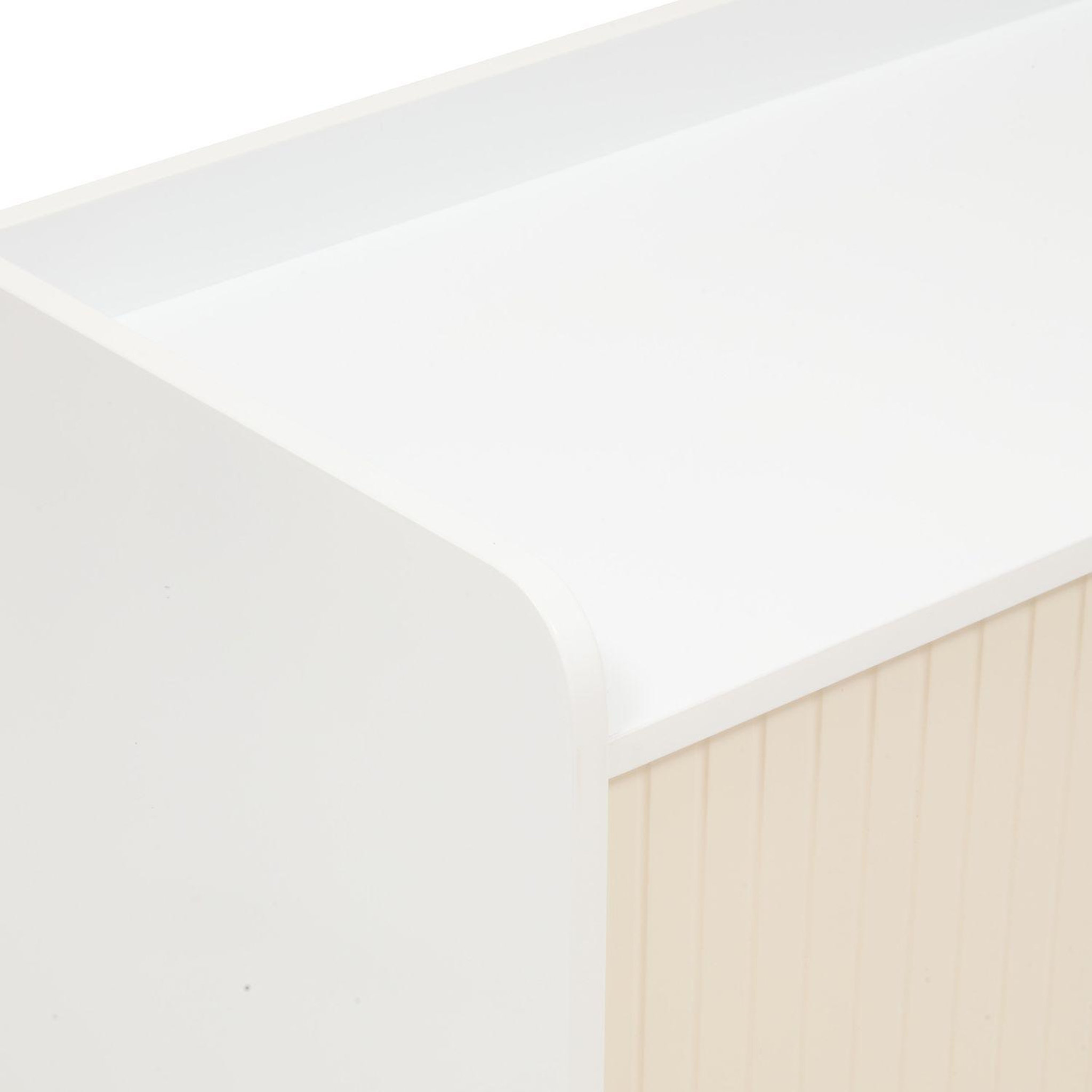 Voir la diapositive 5 : ATMOSPHERA Meuble de rangement enfant 2 portes et 2 niches bouli - blanc et beige