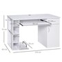 Voir la diapositive 3 : HOMCOM Bureau informatique multimédia multi-rangements avec étagère tiroir tablette clavier MDF 120 x 60 x 74 cm blanc