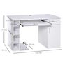 Voir la diapositive 3 : HOMCOM Bureau informatique multimédia multi-rangements avec étagère tiroir tablette clavier MDF 120 x 60 x 74 cm blanc