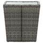 Voir la diapositive 3 : VIDAXL Table a the Gris 41,5x41,5x43 cm Resine tressee et verre trempe