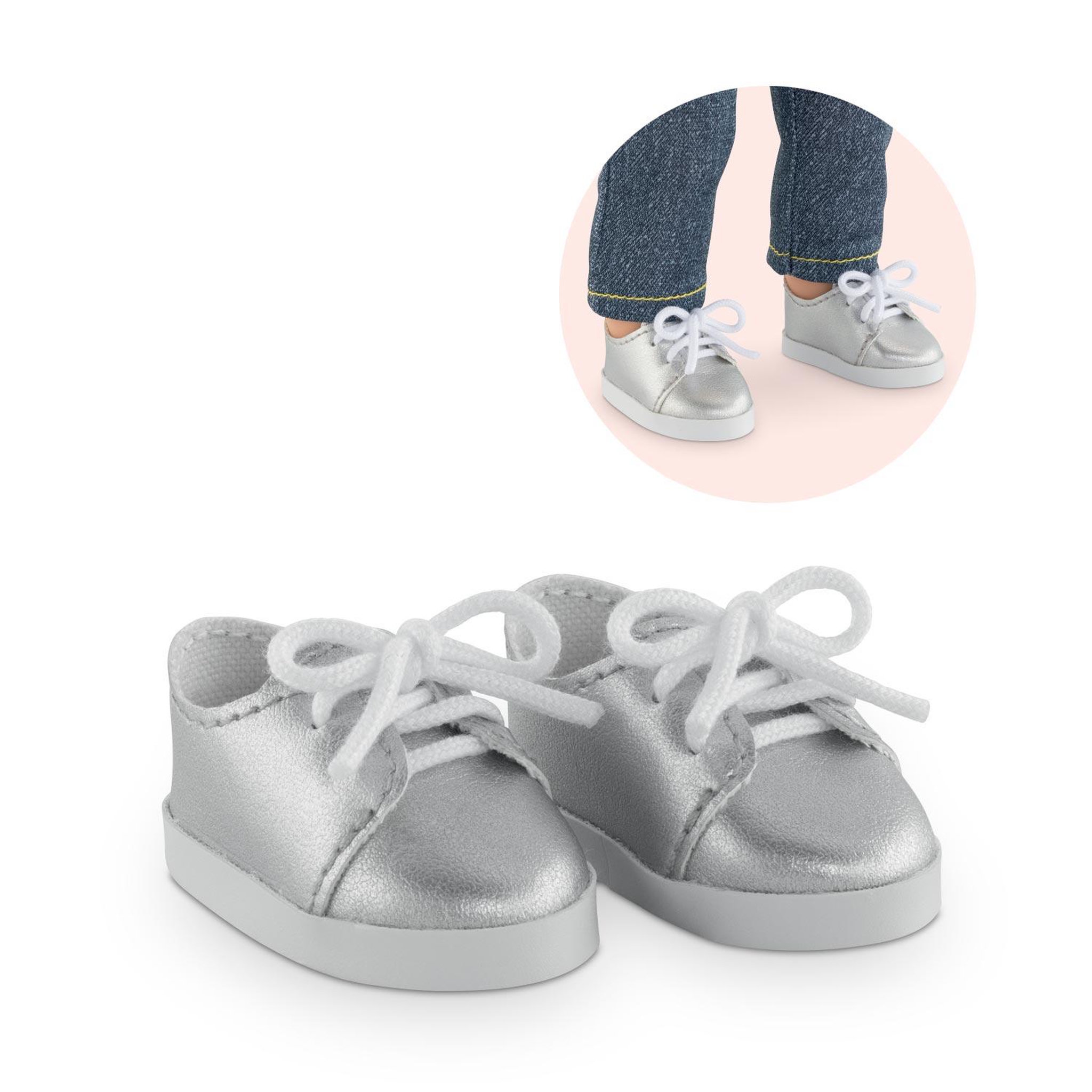 Voir la diapositive 1 : Corolle Chaussures Argentées pour poupée ma Corolle