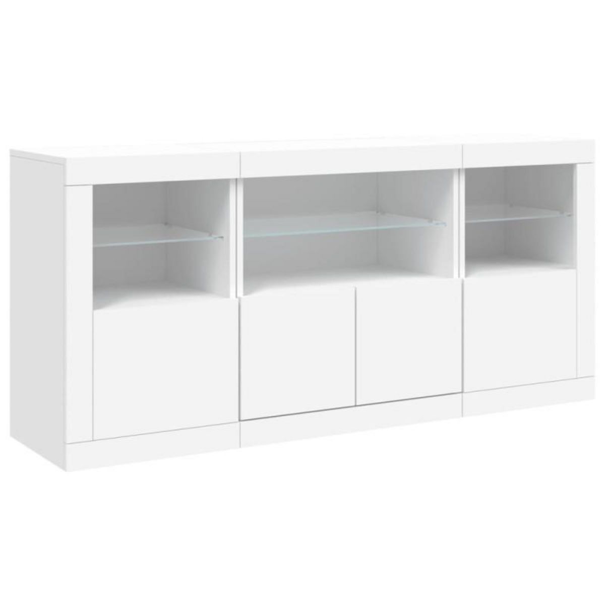 VIDAXL Buffet avec lumières LED blanc 142,5x37x67 cm