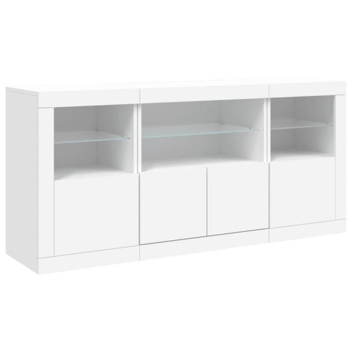 VIDAXL Buffet avec lumières LED blanc 142,5x37x67 cm