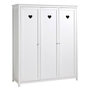 Voir la diapositive 5 : Paris Prix Pack - Lit Enfant, Sommier, Chevet & Armoire 3 Portes  Amori  90x200cm Blanc