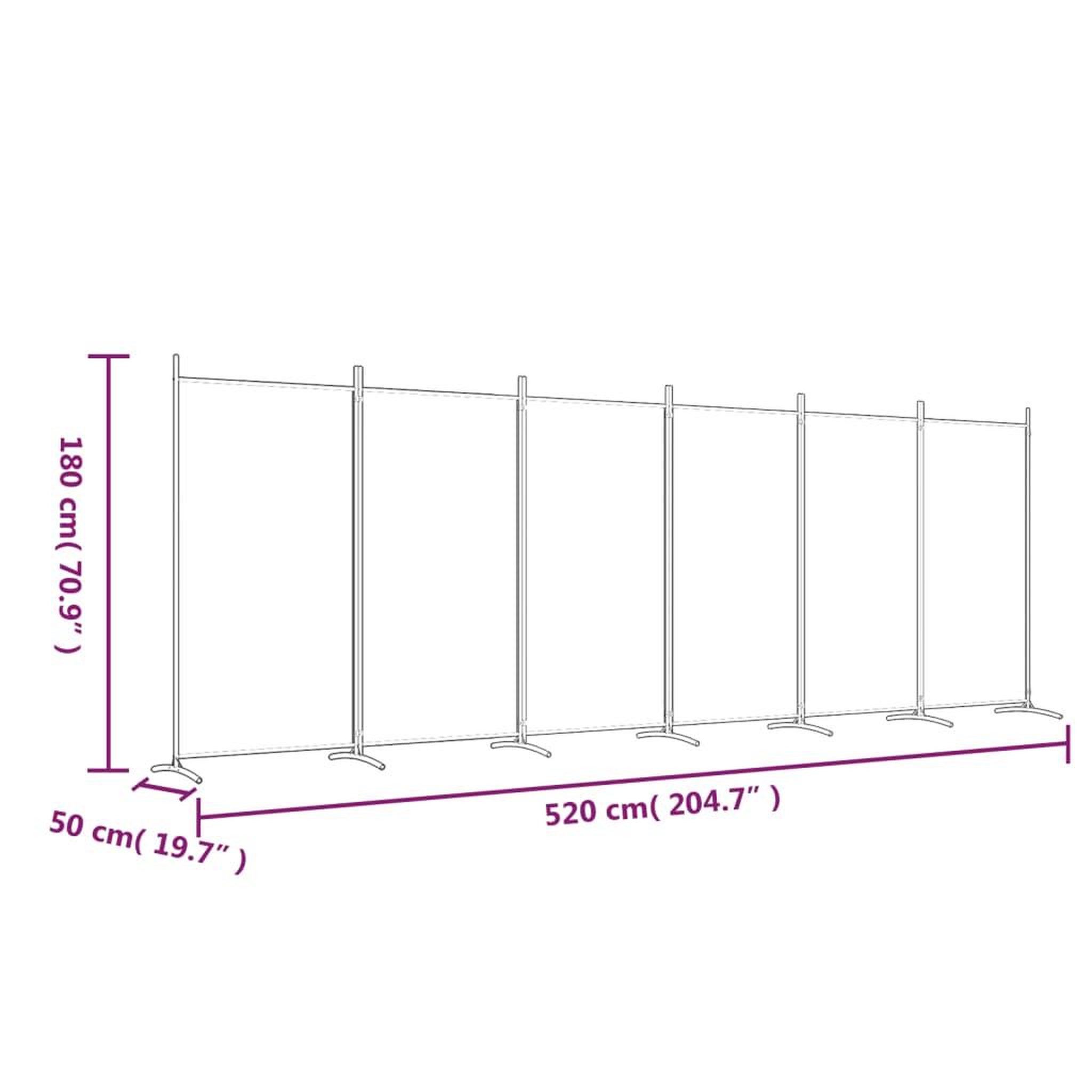 Voir la diapositive 6 : VIDAXL Cloison de separation 6 panneaux Anthracite 520x180 cm Tissu