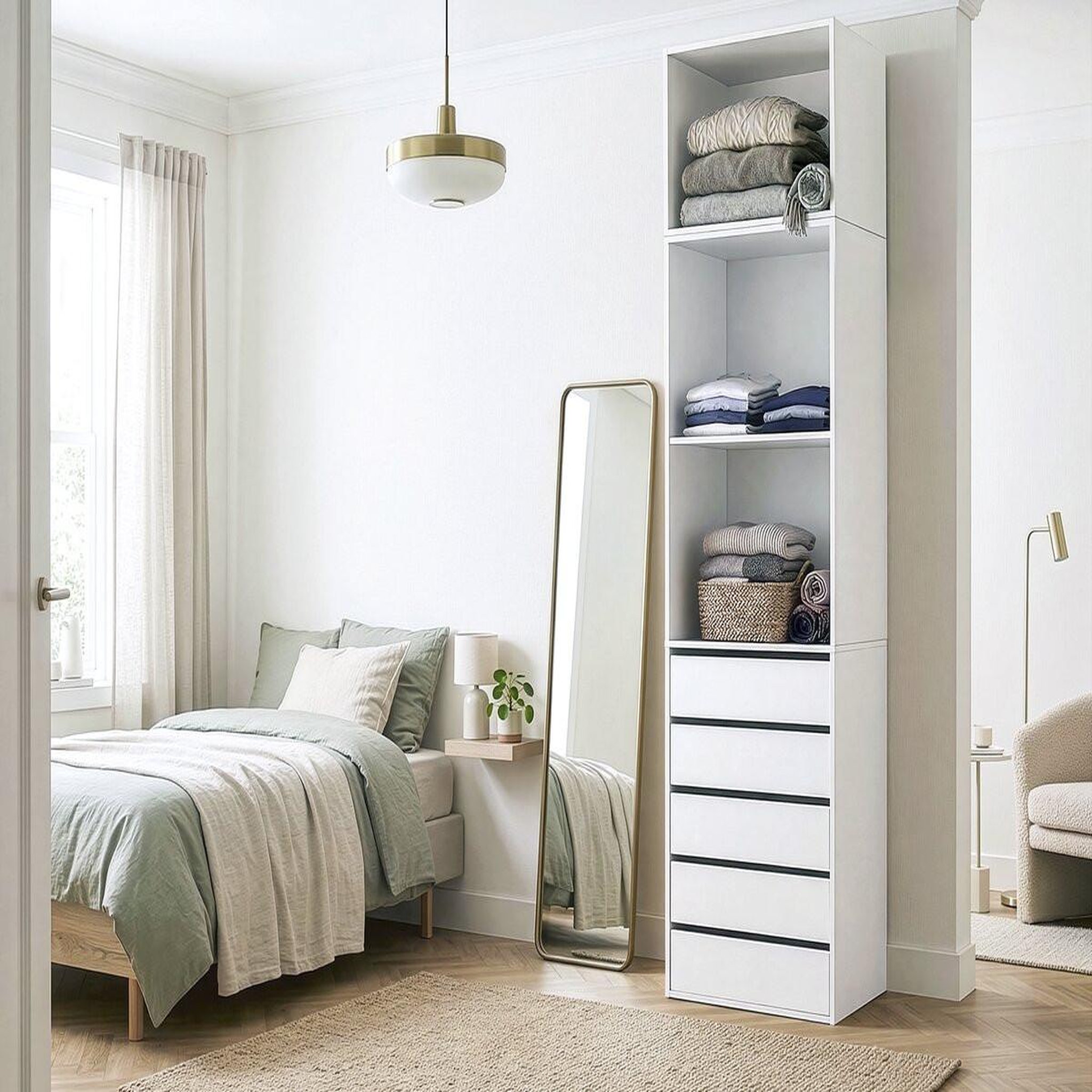 Voir la diapositive 2 : Habitat et Jardin Module surélévation de dressing en bois  opéra  - 60 x 45 x 40 cm - blanc
