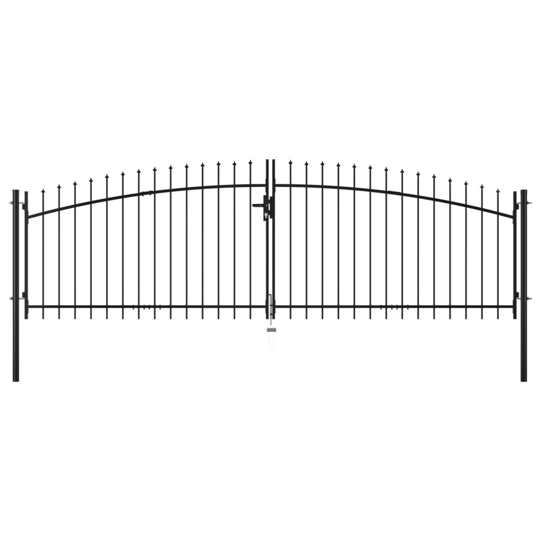 VIDAXL Double portail avec haut sous forme de lance 400 x 175 cm