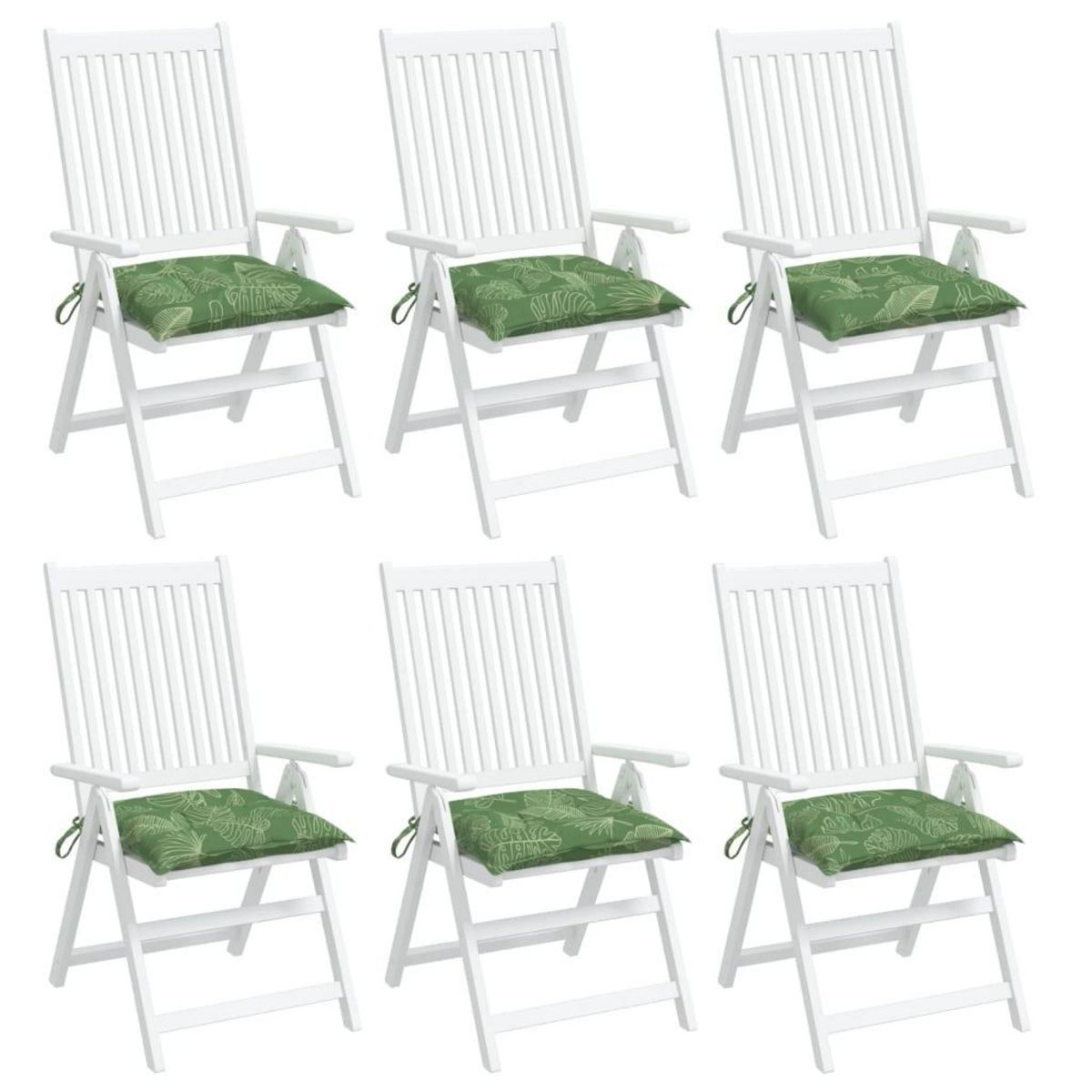 VIDAXL Coussins de chaise lot de 6 a motif de feuilles 50x50x7 cm