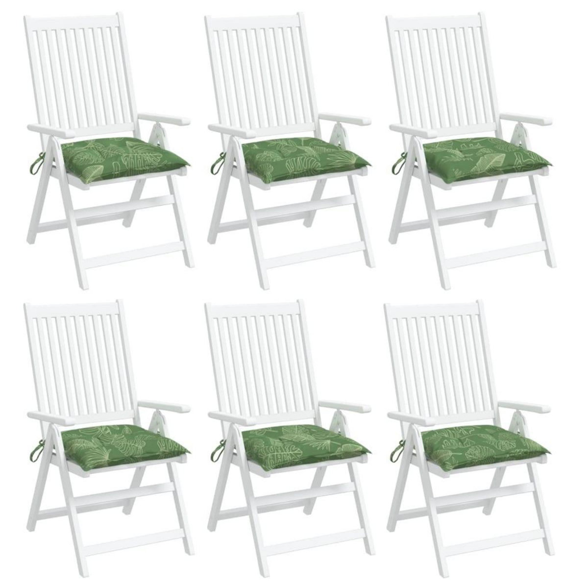 VIDAXL Coussins de chaise lot de 6 a motif de feuilles 50x50x7 cm
