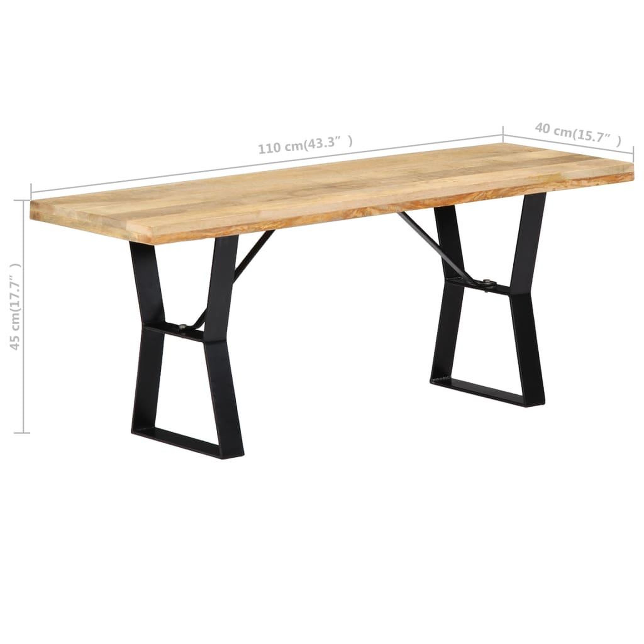 Voir la diapositive 6 : VIDAXL Banc 110 cm Bois de manguier massif
