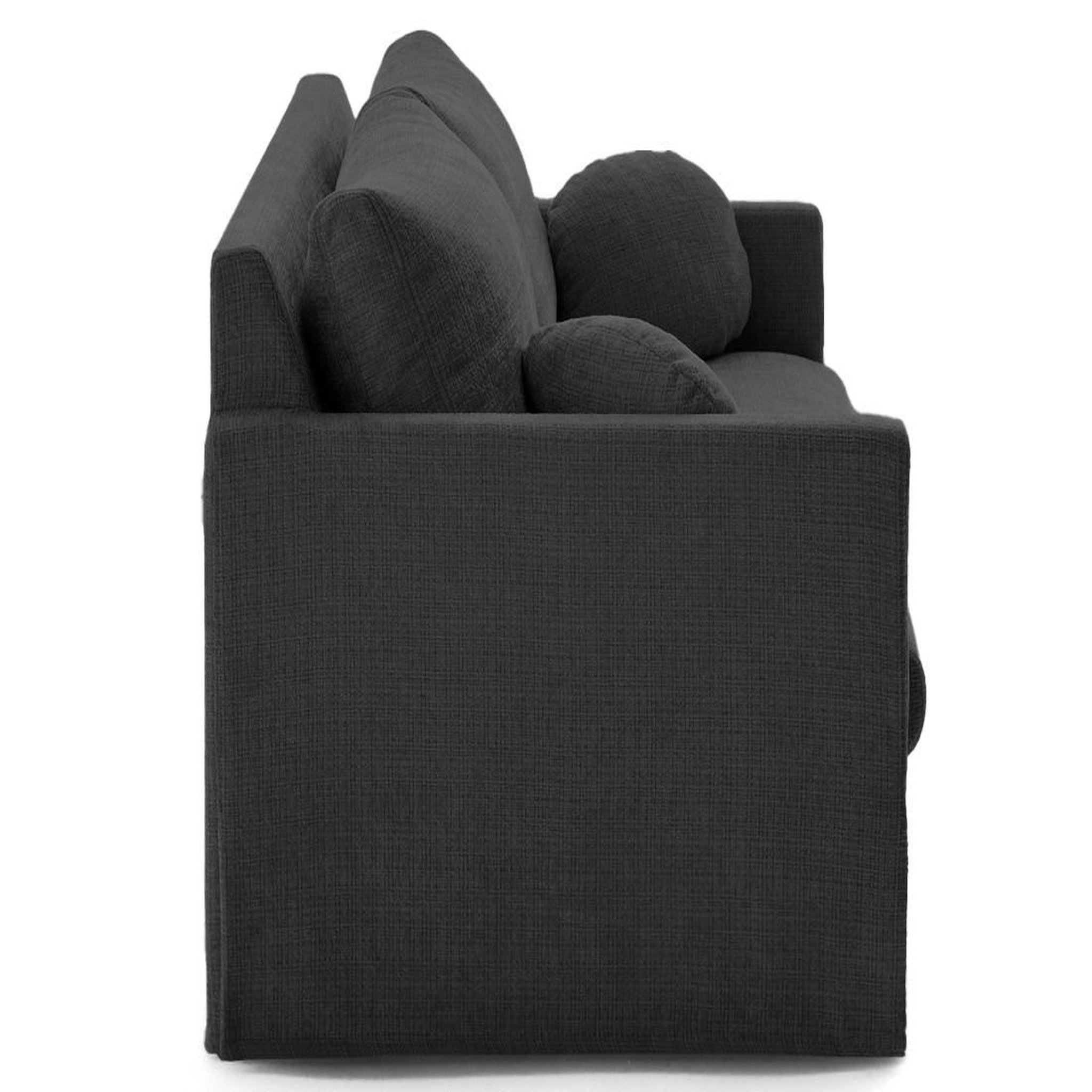 Voir la diapositive 6 : LISA DESIGN Serena - canapé droit déhoussable 3 places en velours texturé