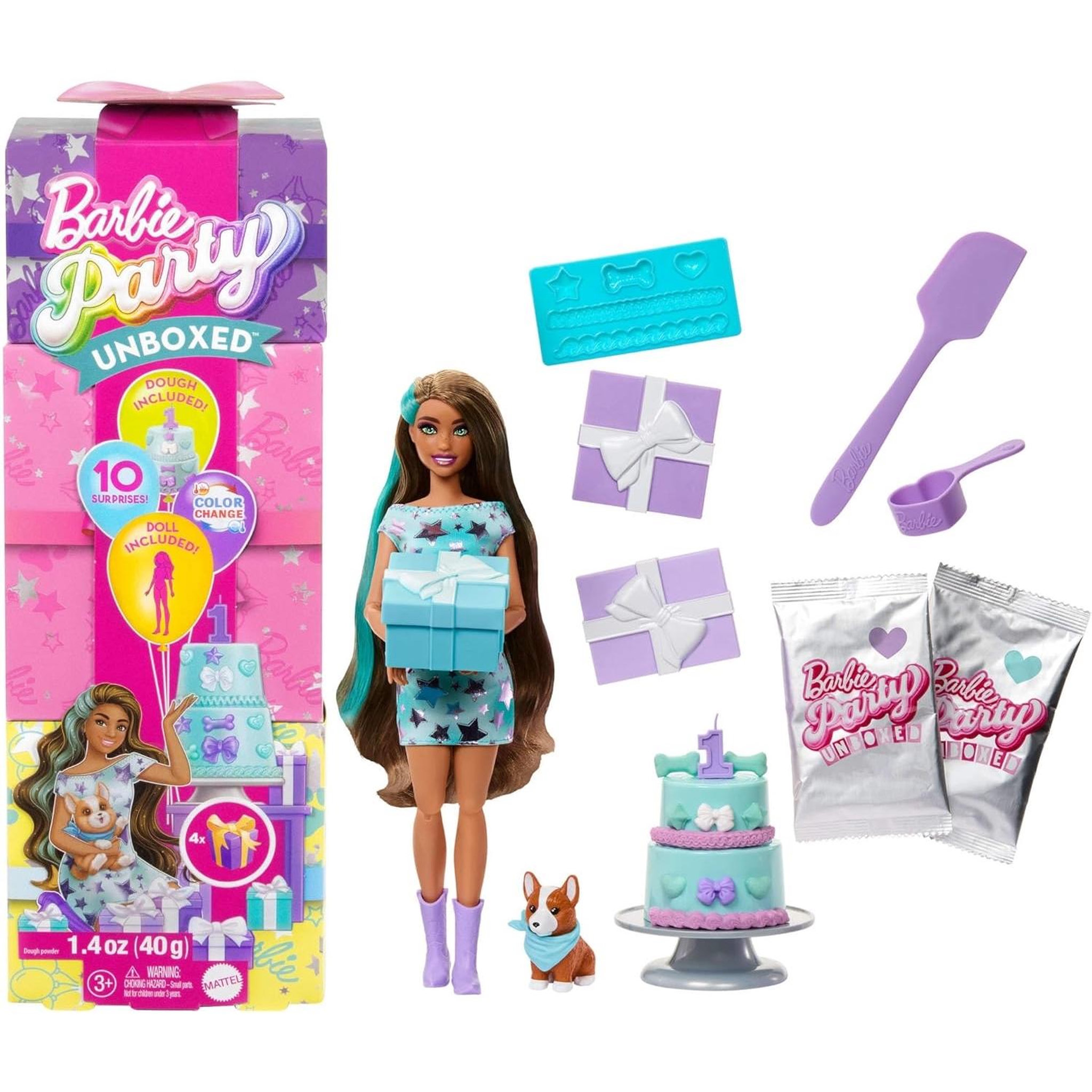 BARBIE BARBIE Party unboxed chien bleu - JFG72