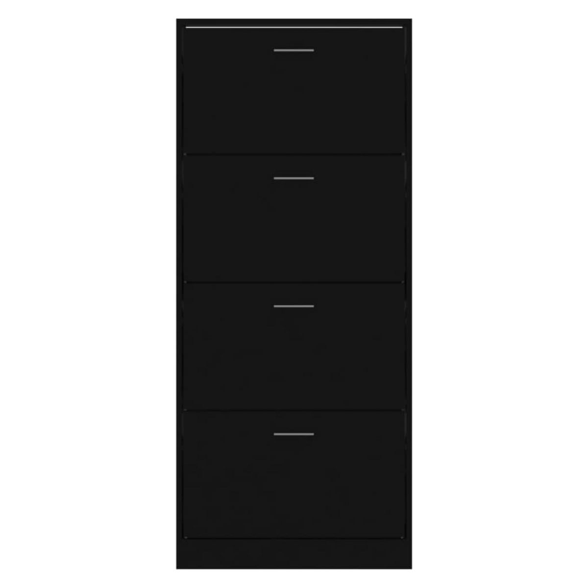 VIDAXL Armoire a chaussures Noir 63x24x147 cm Bois d'ingenierie