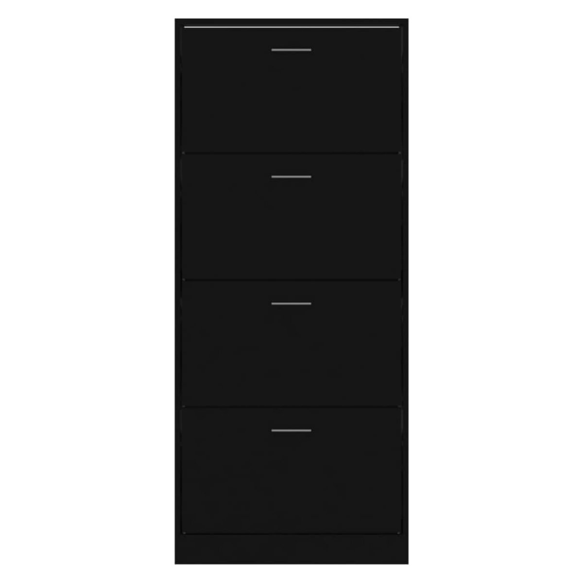 VIDAXL Armoire a chaussures Noir 63x24x147 cm Bois d'ingenierie