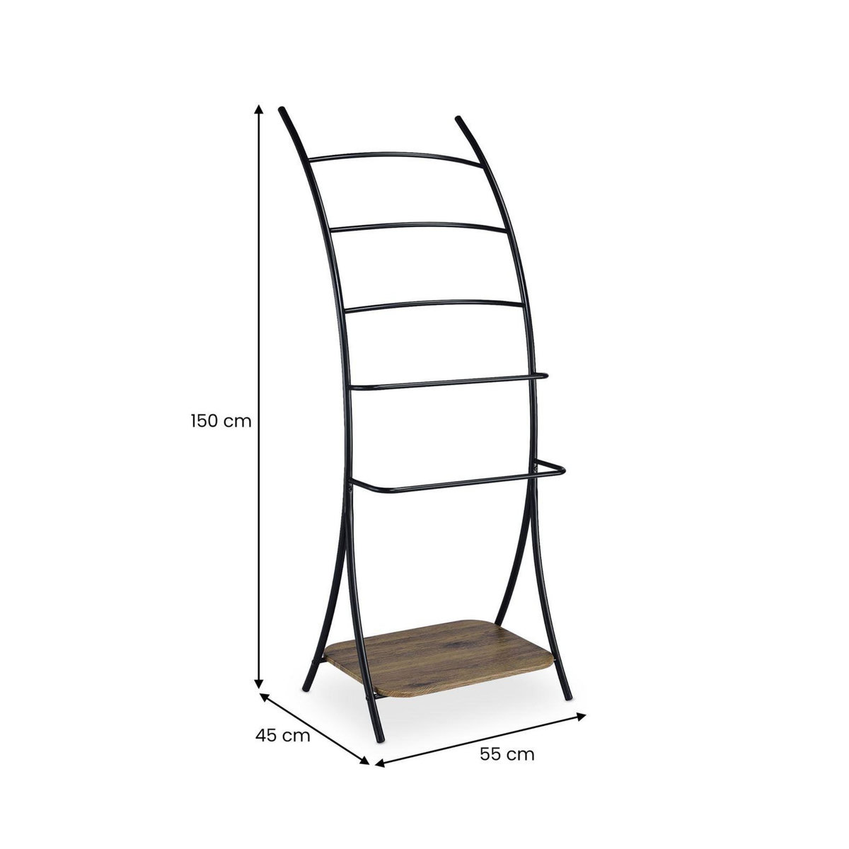 IDIMEX Porte-serviettes sur pied EDY 5 niveaux en métal