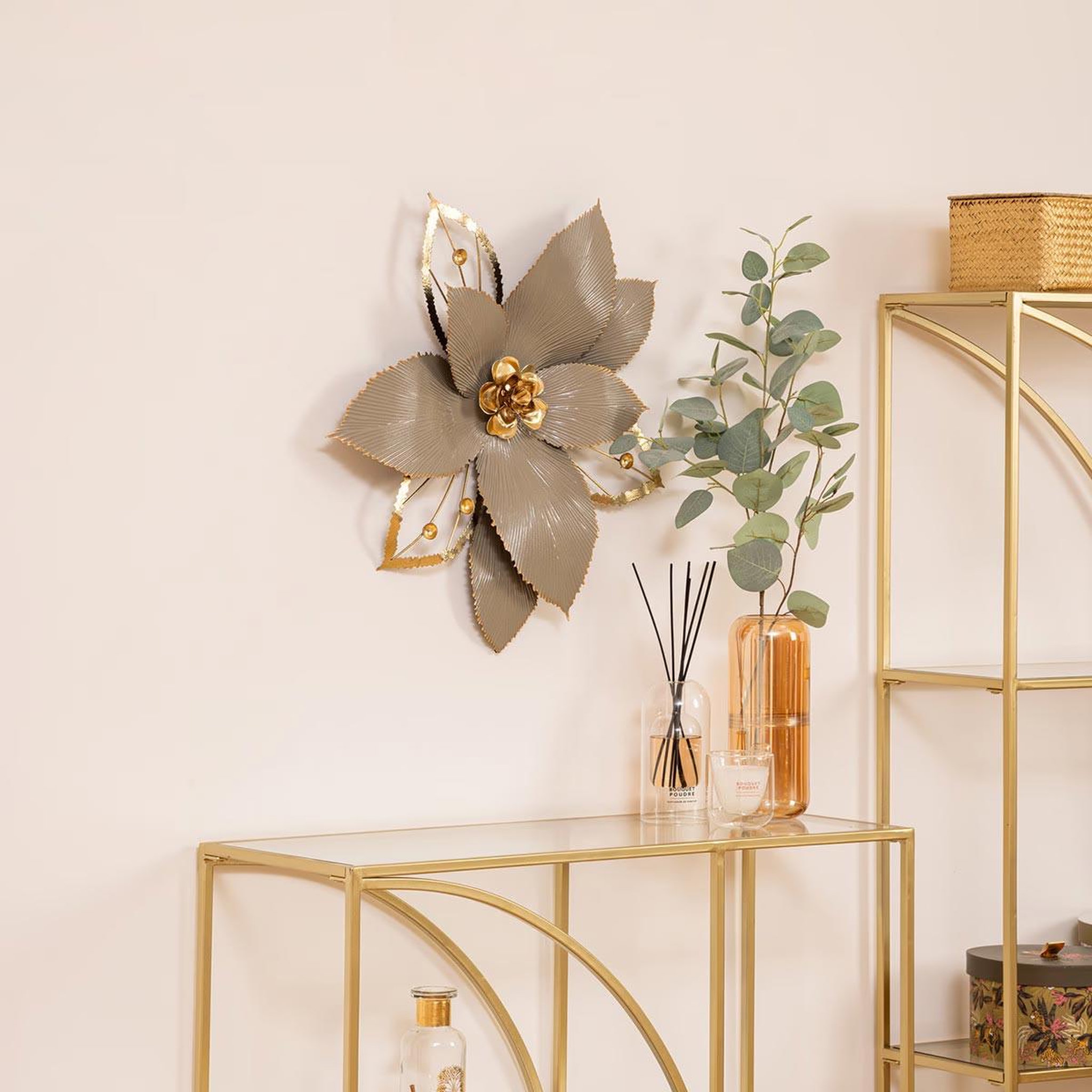 Voir la diapositive 4 : ATMOSPHERA Décoration murale en métal  marjorie  56cm doré