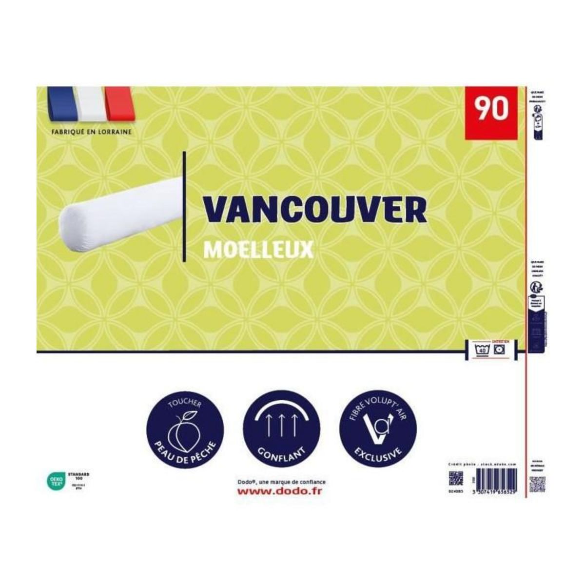 DODO Traversin VANCOUVER 90 cm - 100% Polyester - DODO