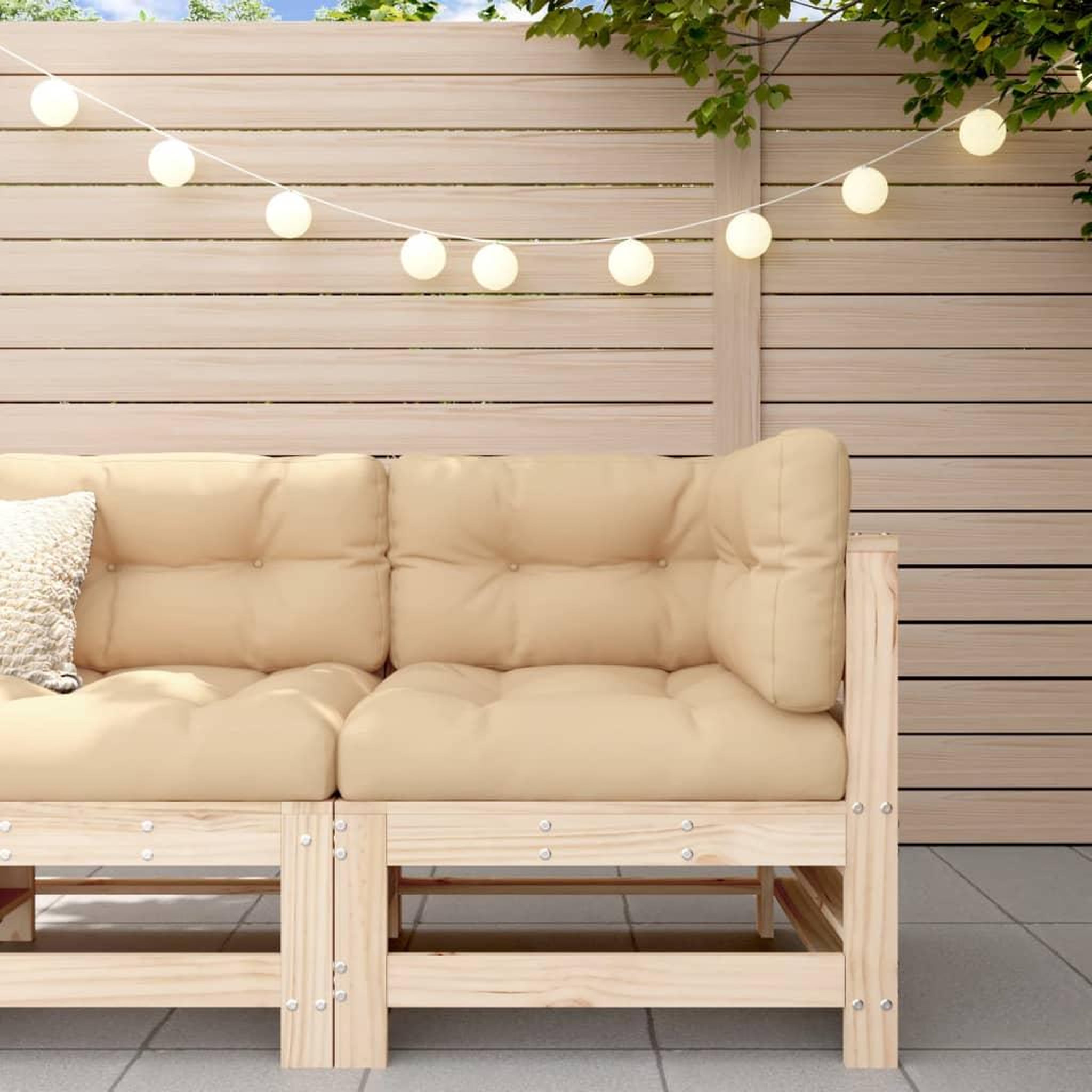 VIDAXL Canape d'angle de jardin bois de pin massif