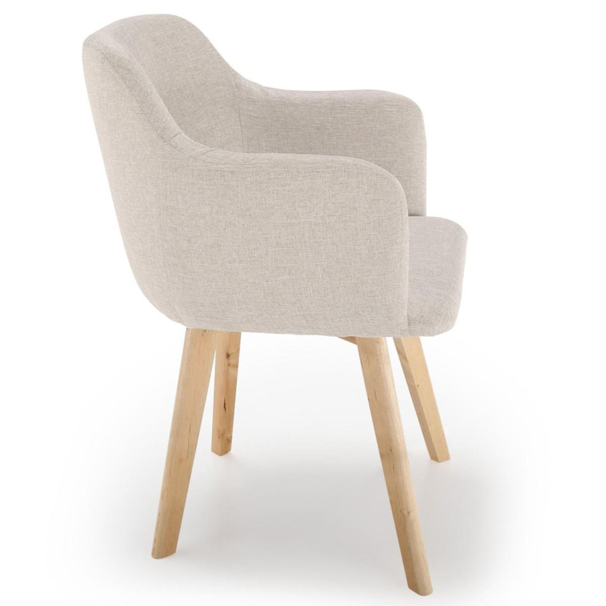 Paris Prix Chaise Scandinave en Tissu  Sweet Color  76cm Beige
