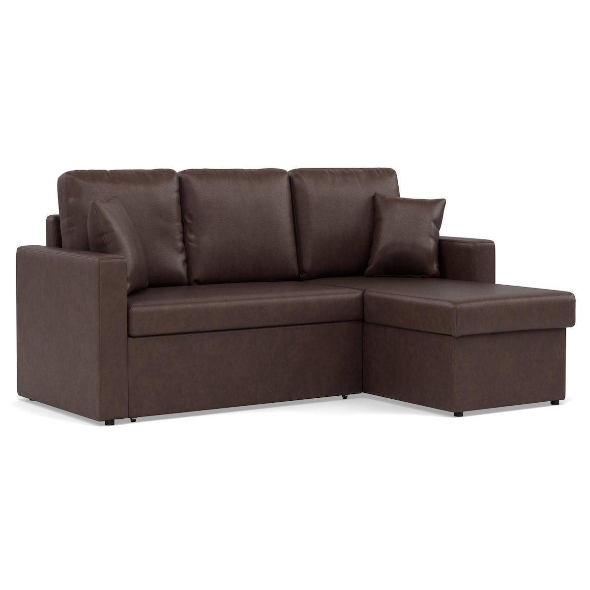 BEST MOBILIER Cyrus - canapé d'angle réversible 4 places - convertible avec coffre - en simili