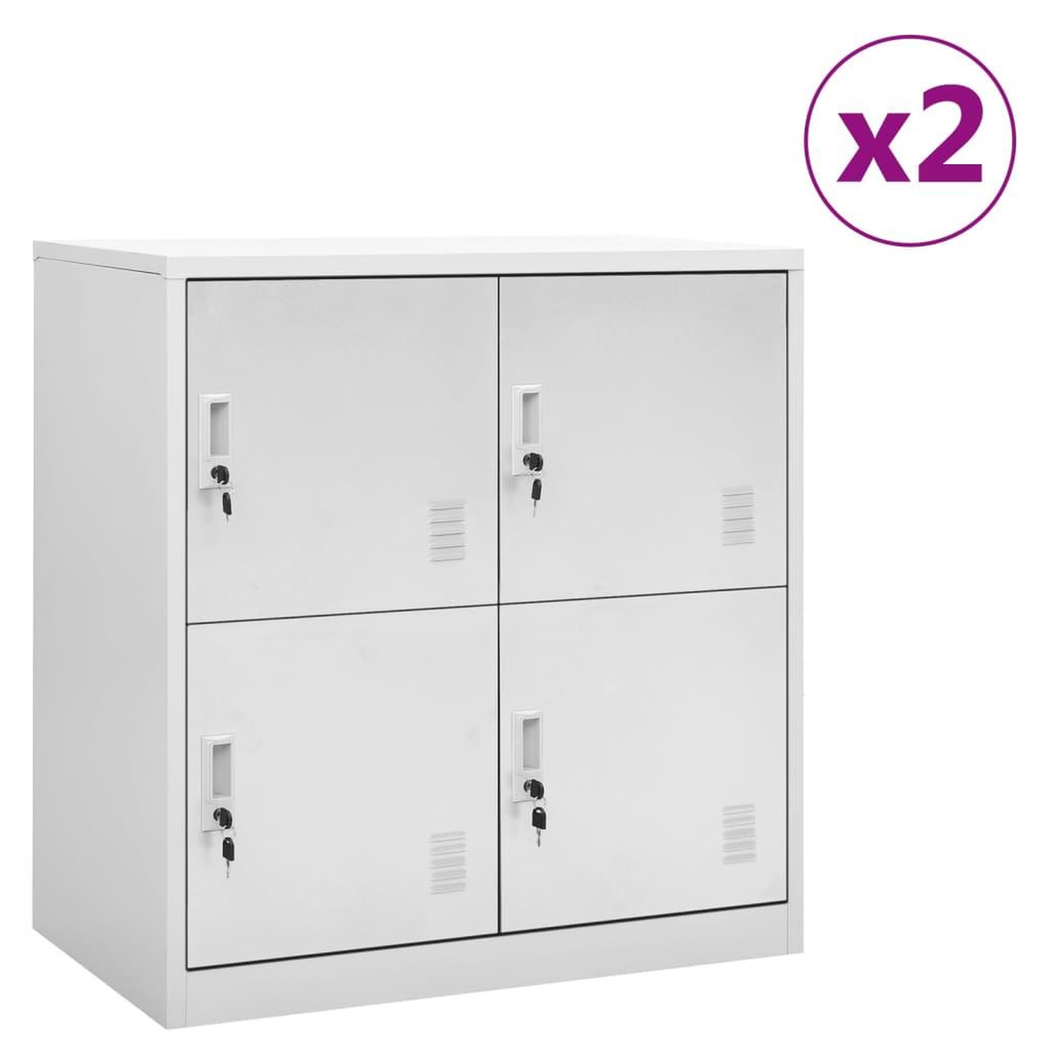 VIDAXL Armoires a casiers 2 pcs Gris clair 90x45x92,5 cm Acier