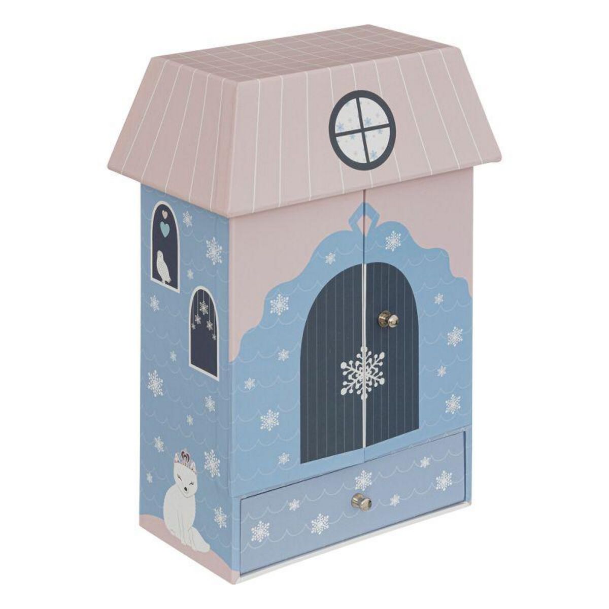  Boîte à Bijoux Enfant  Hiver  24cm Rose & Bleu