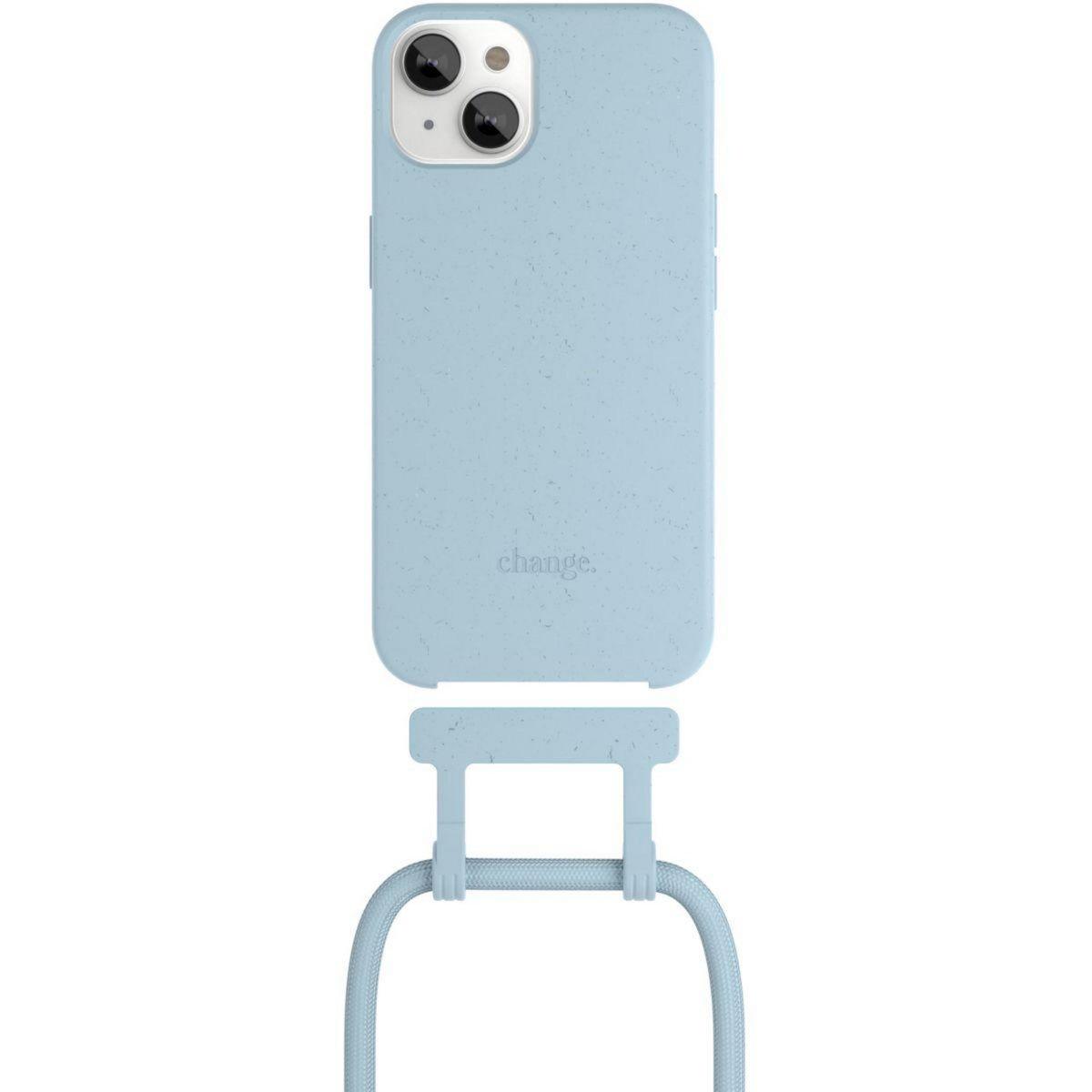 WOODCESSORIES Etui avec cordon iPhone 13 Tour de cou bleu